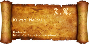Kurtz Malvin névjegykártya